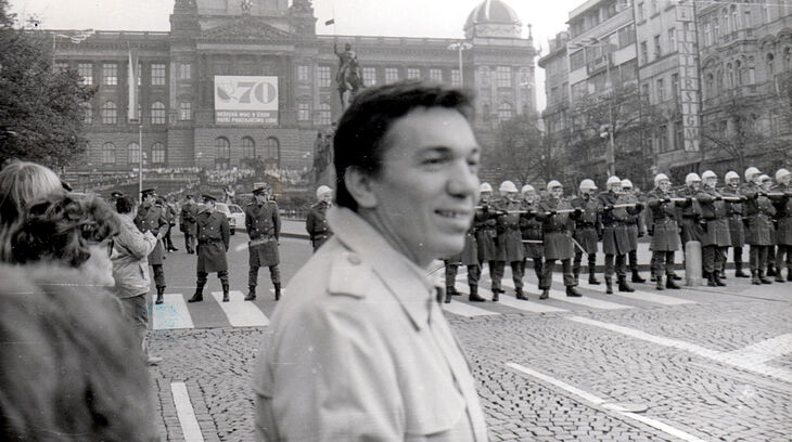 Václavské náměstí 28. října 1988. Zdroj: archiv Jiřího Suchana.