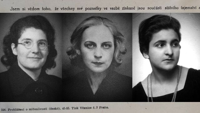 Tři nejdéle vězněné manželky mužů obviněných v „Procesu s protistátním spikleneckým centrem vedeným Rudolfem Slánským“ (zleva): Marian Šlingová (28 měsíců), Lída Clementisová (22 měsíců) a Fritzi Löblová (6 měsíců). Při propuštění z vazby musely podepsat prohlášení o mlčenlivosti o průběhu vazby.