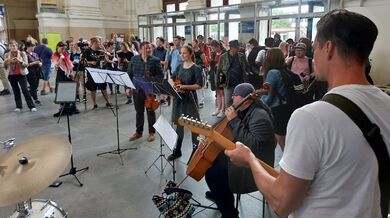 Dnešní koncert na Hlavním nádraží v Brně. Foto: Michal Šmíd