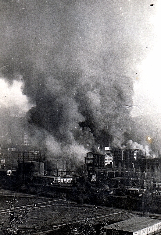 Bombardovani Zlina, 1944. Zdroj: archiv pamětníka