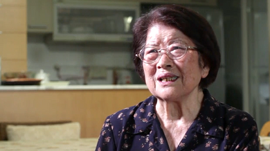 ​Feng Shou-e při natáčení svědectví pro projekt Memory of Nations. Zdroj: Paměť národa