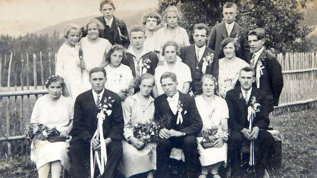 Svatba rodičů Ludvíka a Marie Hurtíkových v roce 1926. Zdroj: archiv pamětnice