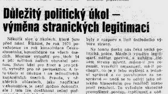 Rudé právo o výměně stranických legitimací