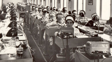 Práce v Chronotechně. Zdroj: archiv pamětnice Věry Ptáčkové