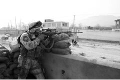 Hlídka v Puli Alam, Afghánistán, 2008/2009<br /> 