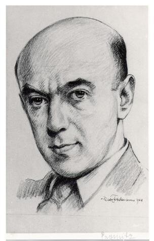Fritz Prossniz, tatínek Heinze, na portrétu od malíře Davida Friedmanna z doby 1940-41. Zdroj: Album Davida Friedmanna 1914-1975 ze sbírky muzea Yad Vashem Art Museum v Jeruzalémě