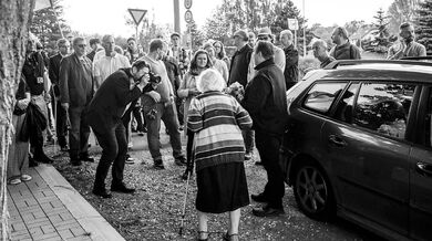 Setkání u pomníku v Želivci s Jarmilou Hermanovou, foto: Helena Pěchoučková