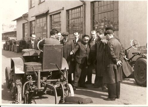 Firma Svoboda Motor Kosmonosy v období národní správy kolem roku 1946. V té době již bez protiprávně vyhnaného majitele...