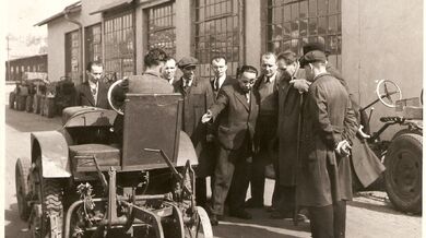 Firma Svoboda Motor Kosmonosy v období národní správy kolem roku 1946. V té době již bez protiprávně vyhnaného majitele...