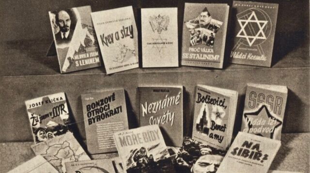 Válečná prezentace české protibolševické a antisemitské literatury, Pestrý týden 18.3.1944
zdroj: NK/cechoslovacivgulagu.cz