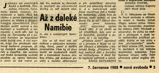 Děti z Namibie, Nová svoboda, 7.7.1988