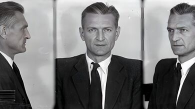 Karel Strmiska na vězeňské fotografii