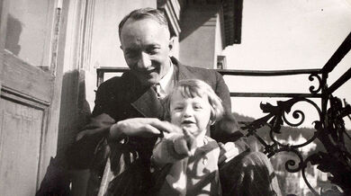 Dagmar s otcem v Mariánských Lázních roku 1933. Zdroj: archiv pamětnice