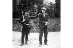 Lomikar Kleiner (vpravo) při natáčení filmu Lešetínský kovář Foto: NFA