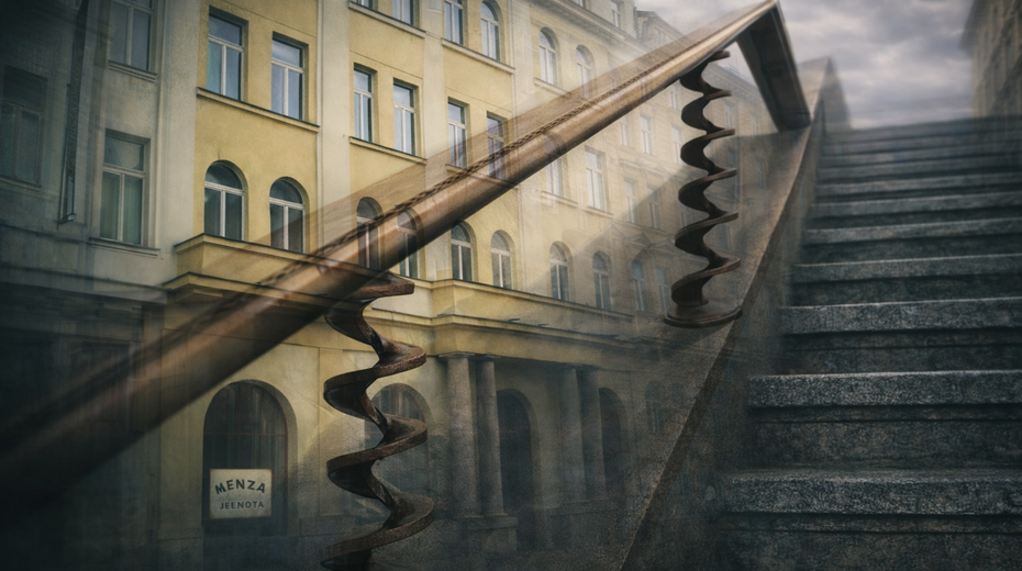 Kolej Jednota dala jméno Opletalově ulici. Bývala luxusním hotelem a kinem