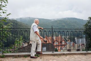 Jan Mosebach v současnosti v Lokti. Foto: Barbora Mráčková. Zdroj: Paměť národa 