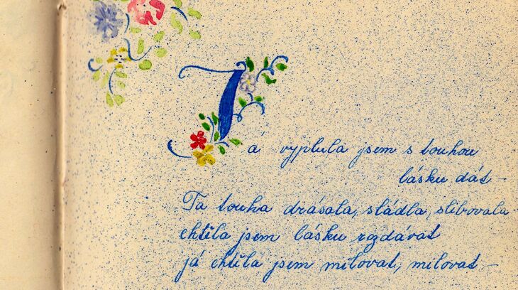 Verše z památníčku neznámé autorky. Zdroj: archiv Františka Trosta 