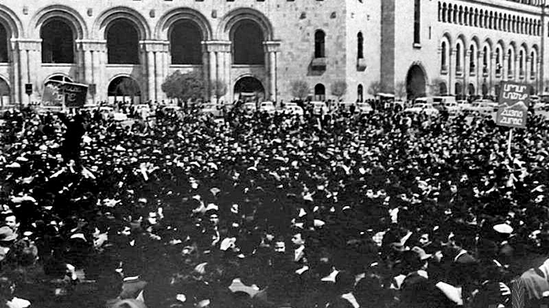 Protesty v Jerevanu 24. dubna 1965. Zdroj: archiv pamětníka